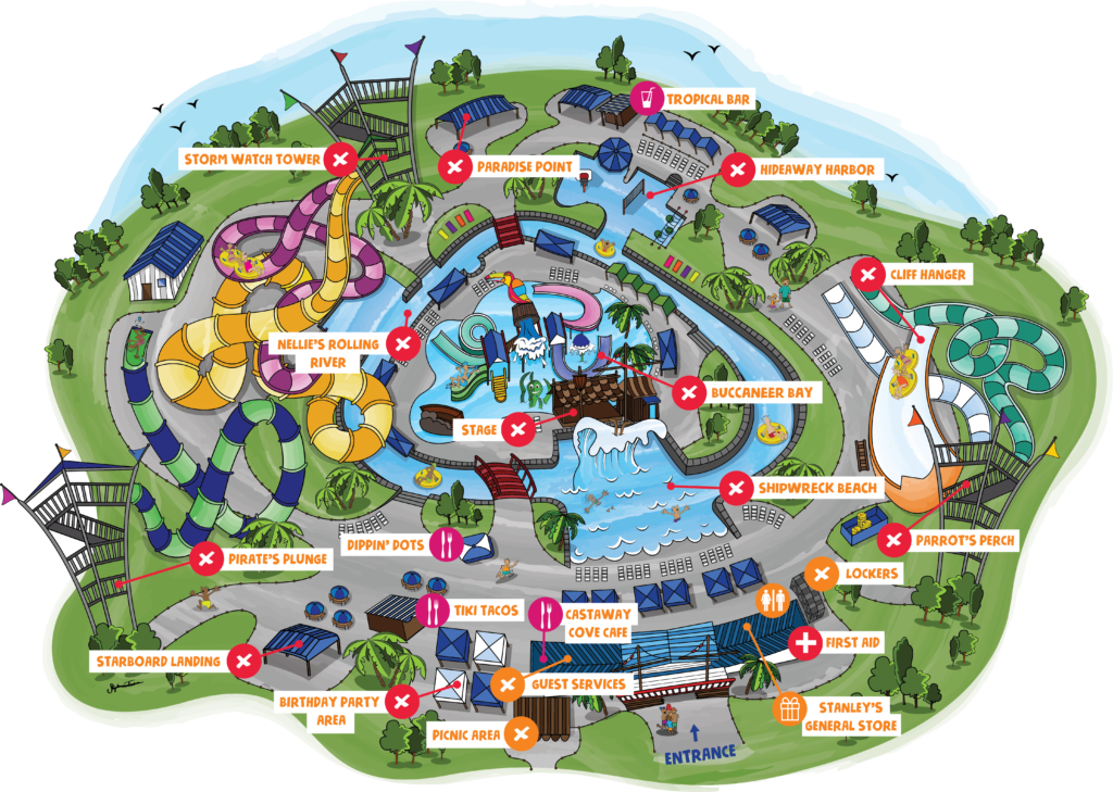 Park Map Castaway Cove Water Park Wichita Falls, TX